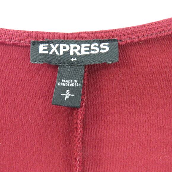 Express Burgundy Wine Red  Long Sleeve Lace Up Caged Body Con Dress Small - Picture 4 of 8